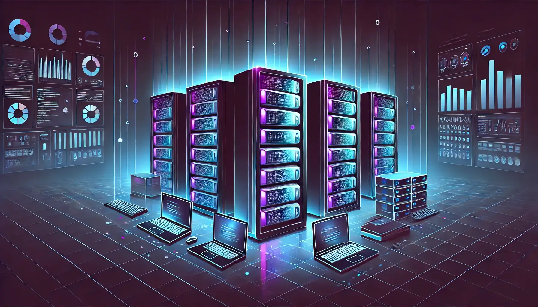 computer servers and laptops
