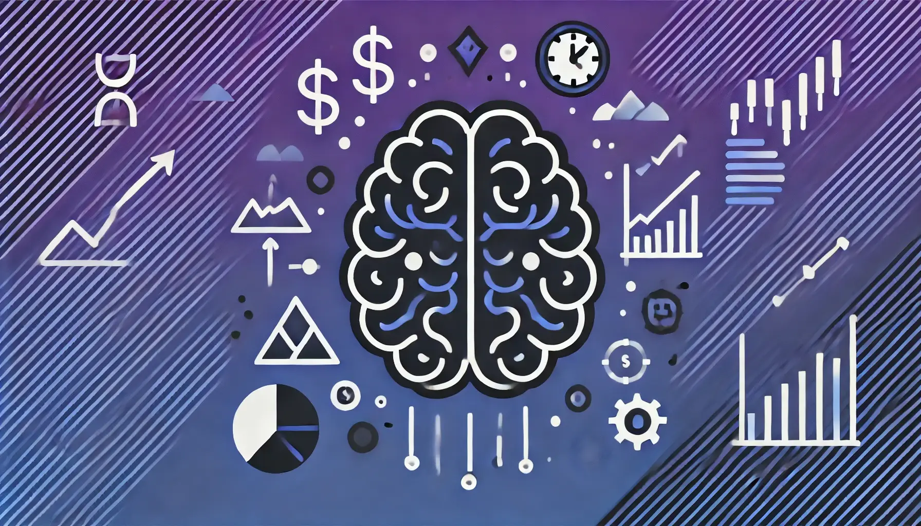 image drawing of a brain and bar graphs