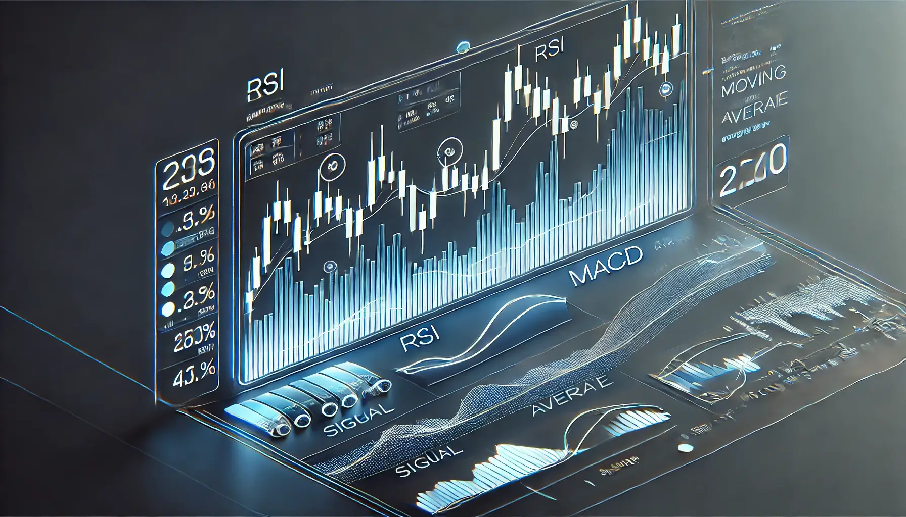 RSI, MACD and moving average trading indicators